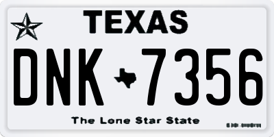 TX license plate DNK7356