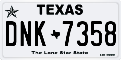 TX license plate DNK7358