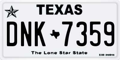 TX license plate DNK7359
