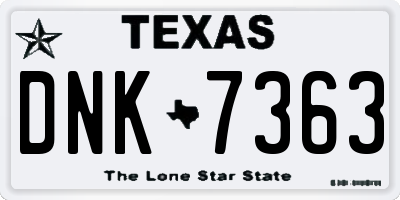 TX license plate DNK7363
