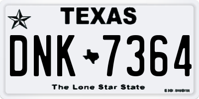 TX license plate DNK7364