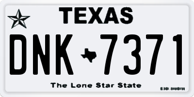 TX license plate DNK7371