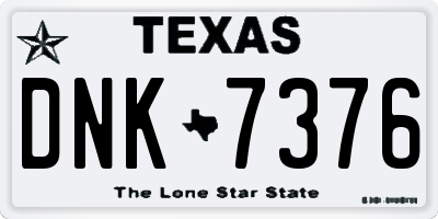 TX license plate DNK7376