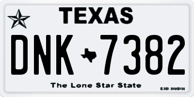 TX license plate DNK7382