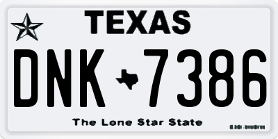 TX license plate DNK7386