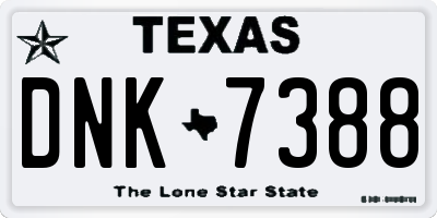 TX license plate DNK7388