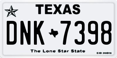 TX license plate DNK7398