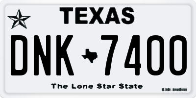 TX license plate DNK7400