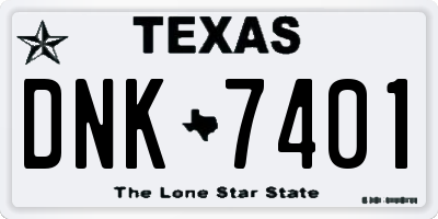 TX license plate DNK7401