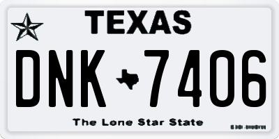 TX license plate DNK7406