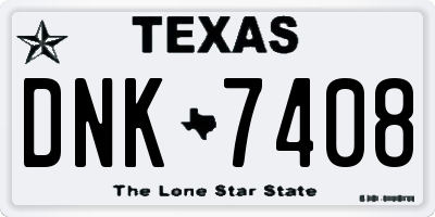 TX license plate DNK7408