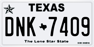 TX license plate DNK7409