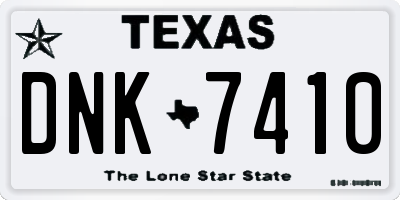 TX license plate DNK7410