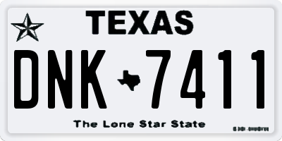 TX license plate DNK7411