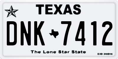 TX license plate DNK7412