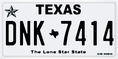 TX license plate DNK7414