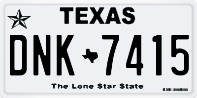 TX license plate DNK7415