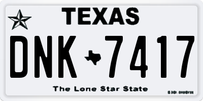 TX license plate DNK7417