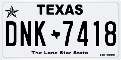TX license plate DNK7418