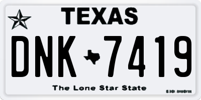 TX license plate DNK7419