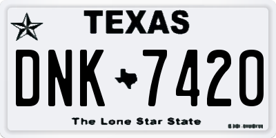 TX license plate DNK7420