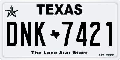 TX license plate DNK7421