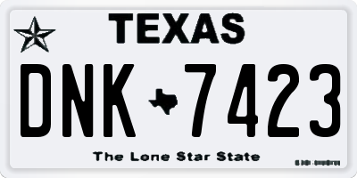 TX license plate DNK7423