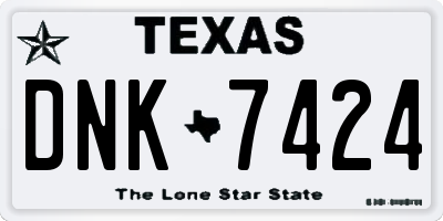 TX license plate DNK7424