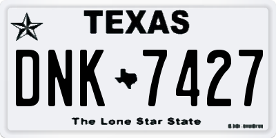 TX license plate DNK7427