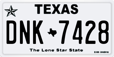 TX license plate DNK7428