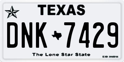 TX license plate DNK7429