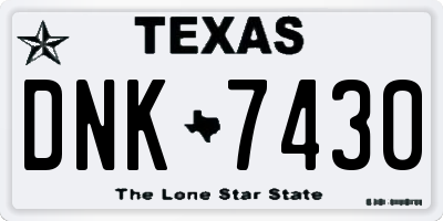 TX license plate DNK7430