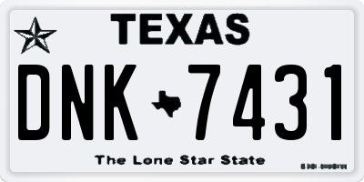 TX license plate DNK7431