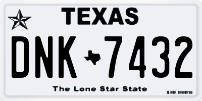 TX license plate DNK7432