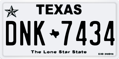 TX license plate DNK7434