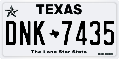 TX license plate DNK7435