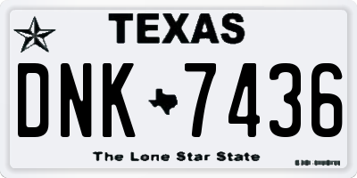 TX license plate DNK7436