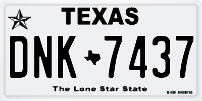 TX license plate DNK7437