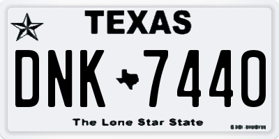 TX license plate DNK7440