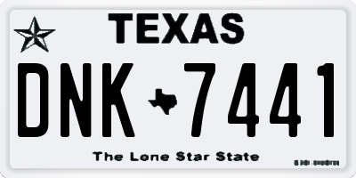TX license plate DNK7441