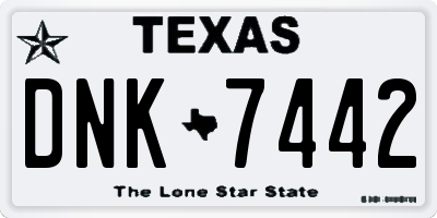 TX license plate DNK7442
