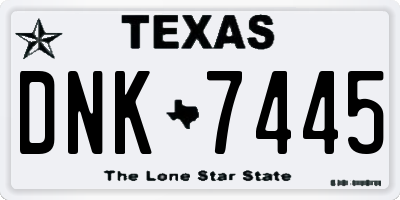 TX license plate DNK7445