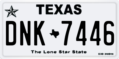TX license plate DNK7446