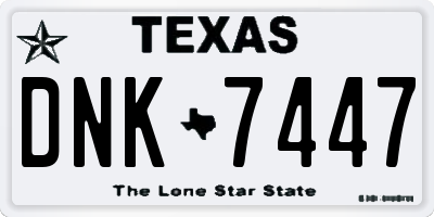 TX license plate DNK7447