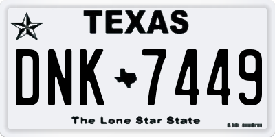 TX license plate DNK7449