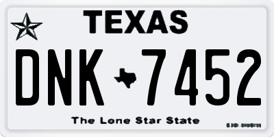 TX license plate DNK7452