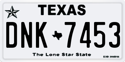 TX license plate DNK7453