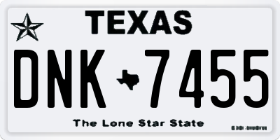 TX license plate DNK7455