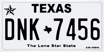 TX license plate DNK7456
