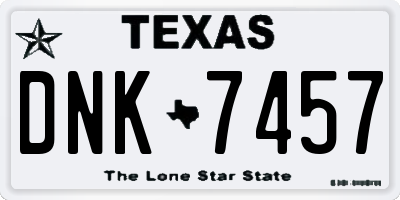 TX license plate DNK7457
